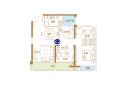 中建·公园府3室2厅1厨1卫建面107.00㎡