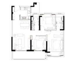 美的云筑3室2厅1厨2卫建面118.00㎡