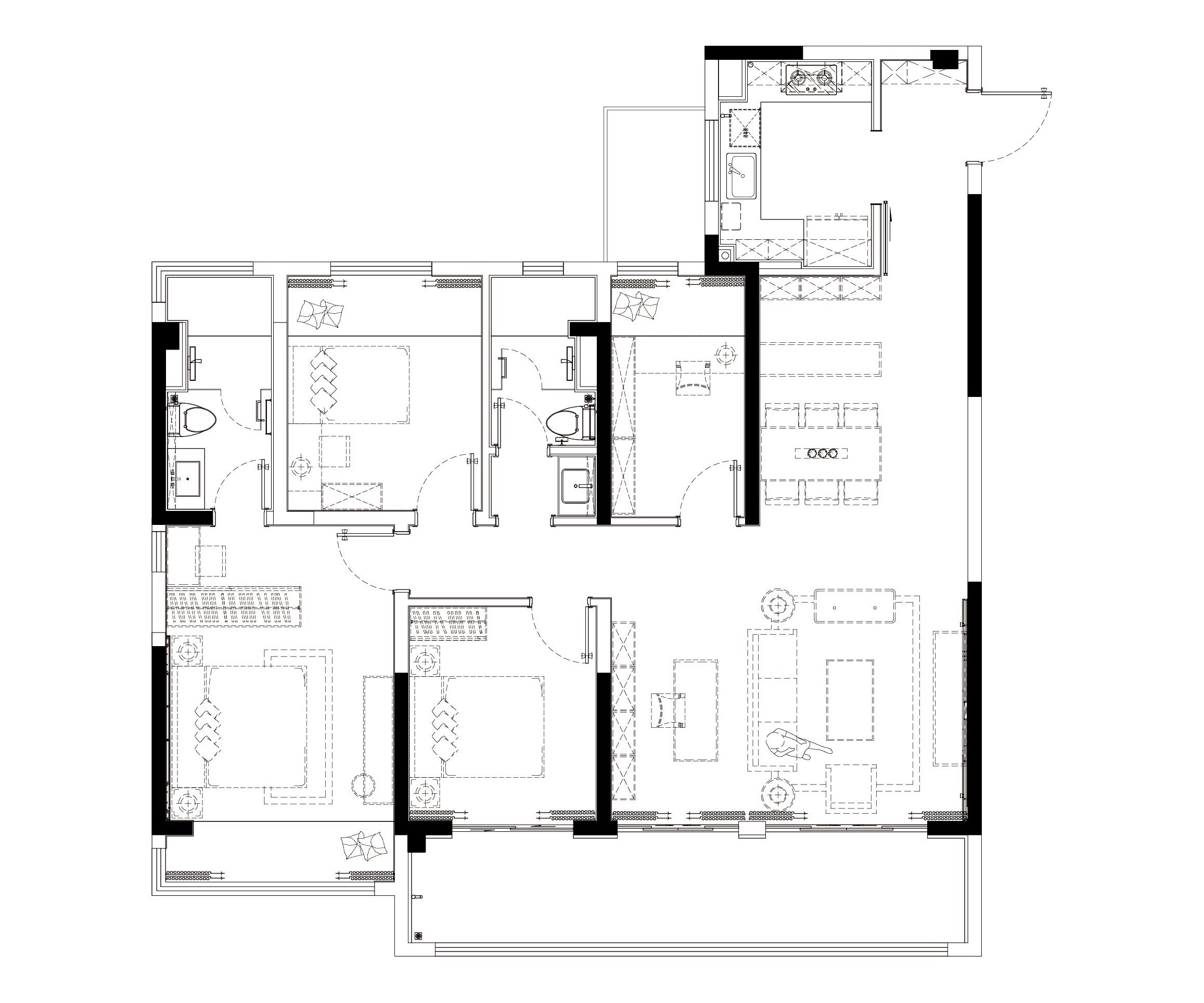 美的云筑4室2厅1厨2卫建面140.00㎡