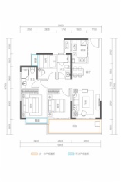 融创高隆湾3室2厅1厨2卫建面103.89㎡