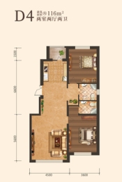 松北凤栖湖2室2厅1厨2卫建面116.00㎡