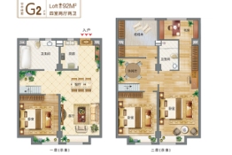 珍宝岛·领寓4室2厅1厨2卫建面92.00㎡