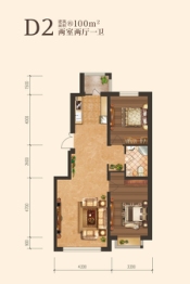 松北凤栖湖2室2厅1厨1卫建面100.00㎡