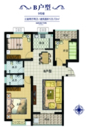 双河湾3室2厅1厨2卫建面123.72㎡