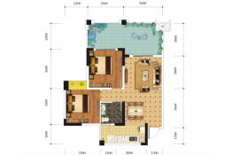 贤达·凤凰湖国际社区2室2厅1厨1卫建面83.90㎡