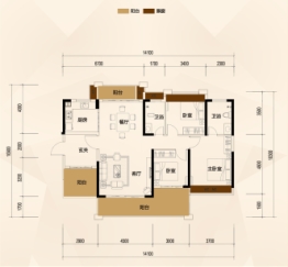 景富双湖湾3室2厅1厨2卫建面137.00㎡