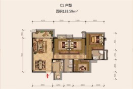 领地.蘭台府4室2厅1厨2卫建面133.59㎡