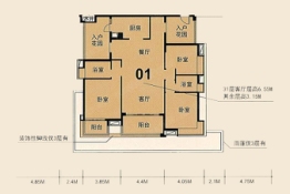 新鸿基·御华园3室2厅1厨2卫建面142.00㎡