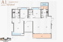 新力铂园4室2厅1厨2卫建面157.91㎡