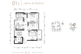 万象华府3室2厅1厨2卫建面95.81㎡