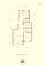 和西苑3室2厅1厨2卫建面114.91㎡