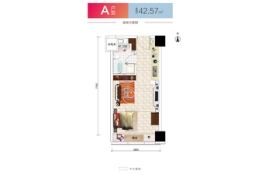 中交广场1室1厅1厨1卫建面42.57㎡