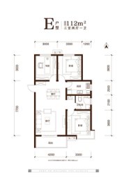 晋建·迎曦园3室2厅1厨1卫建面112.00㎡