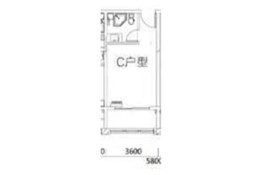 牛津欢乐广场1室1厅1厨1卫建面34.58㎡