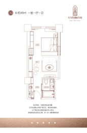 红星国际公寓1室1厅1厨1卫建面49.00㎡