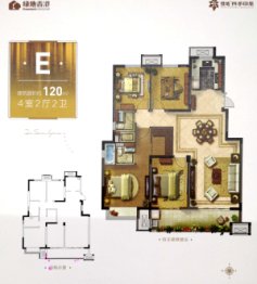 四季印象小区4室2厅1厨2卫建面120.00㎡