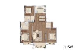 中建熙元府3室2厅1厨2卫建面115.00㎡