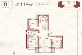 天津翡翠公园3室2厅1厨1卫建面114.00㎡