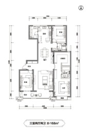 太原万科翡翠公园3室2厅1厨2卫建面168.00㎡