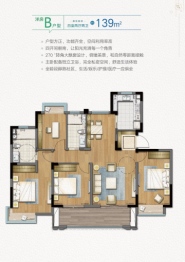 耘林生命公寓洋溪华庭4室2厅1厨2卫建面139.00㎡