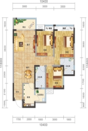 幸福东方白桦林3室2厅1厨2卫建面103.53㎡