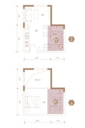 鸿泰城市广场1室2厅1厨1卫建面31.00㎡