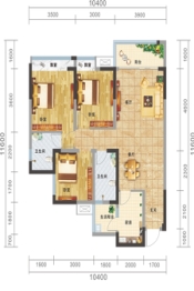 幸福东方白桦林3室2厅1厨2卫建面103.98㎡