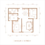 82平米两室两厅一卫