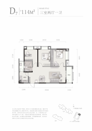 梧桐花园3室2厅1厨1卫建面114.00㎡