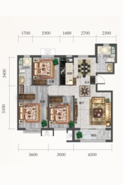 兰庭一号院3室2厅1厨2卫建面130.00㎡