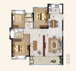 拓基鼎元府邸4室3厅1厨2卫建面133.00㎡