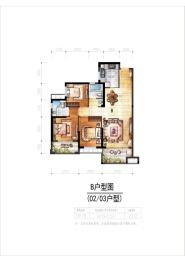 禹洲·嘉誉风华3室2厅1厨2卫建面108.28㎡