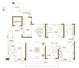 铜陵碧桂园4室2厅1厨3卫建面180.00㎡