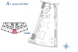 中国铁建洋湖壹品1室1厅1厨1卫建面63.06㎡