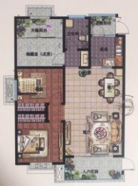 圣海.天鹅湖畔2室2厅1厨1卫建面118.00㎡