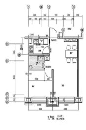 南湖品御1室1厅1厨1卫建面58.67㎡