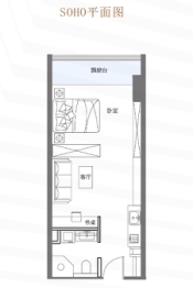 摩墅公馆1室1厅1厨1卫建面65.00㎡