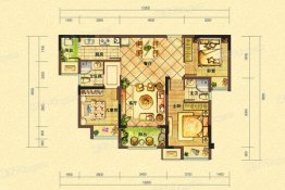 联发龙洲湾1号3室2厅1厨2卫建面90.71㎡