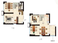 建面76平B-1'户型