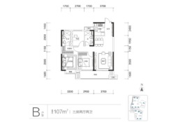 祥源·城市之光3室2厅1厨2卫建面107.00㎡