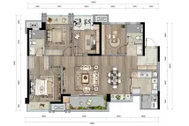 万科彩云湖a户型建面约129平