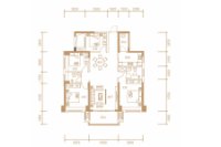 盛世天禧1号楼02户型 四房两厅两卫+阳台 建面约142.37㎡