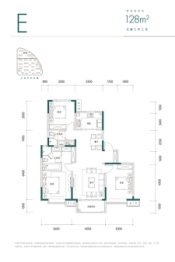 富力湾3室2厅1厨2卫建面128.00㎡