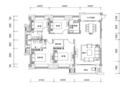 中辉国际4室2厅1厨2卫建面141.00㎡