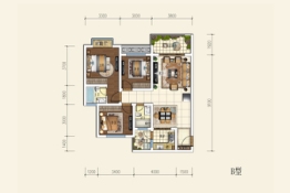 优博御苑3室2厅1厨2卫建面98.00㎡