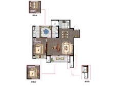 万科理想城3室2厅1厨2卫建面112.00㎡