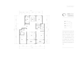 融创都会中心逸山3室2厅1厨2卫建面141.00㎡