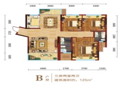 三江欣城3室2厅1厨2卫建面125.00㎡