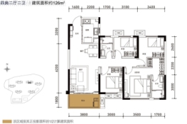 保利海德公园4室2厅1厨2卫建面126.00㎡