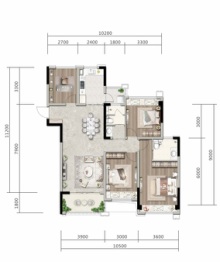 富元君庭4室2厅1厨2卫建面128.00㎡